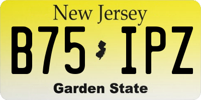 NJ license plate B75IPZ