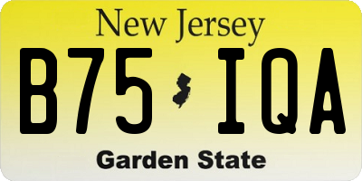 NJ license plate B75IQA