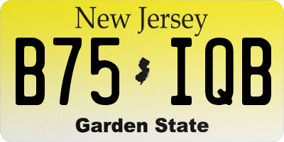 NJ license plate B75IQB
