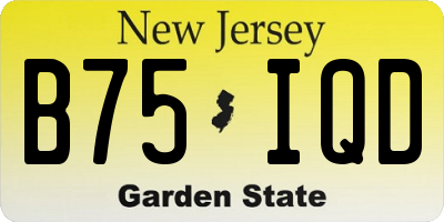 NJ license plate B75IQD