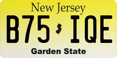 NJ license plate B75IQE