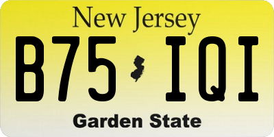 NJ license plate B75IQI