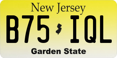 NJ license plate B75IQL