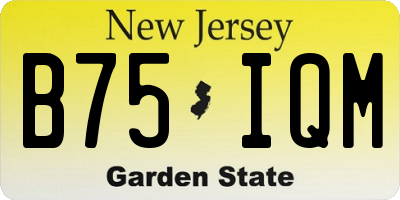NJ license plate B75IQM