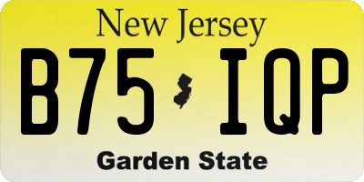 NJ license plate B75IQP
