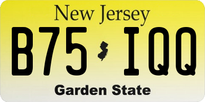 NJ license plate B75IQQ