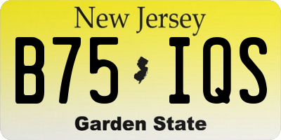 NJ license plate B75IQS