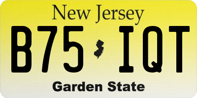 NJ license plate B75IQT