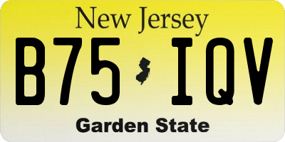 NJ license plate B75IQV