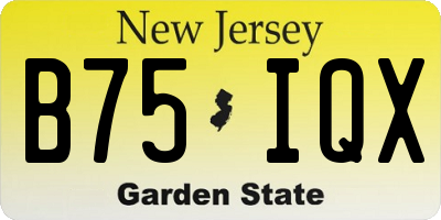 NJ license plate B75IQX