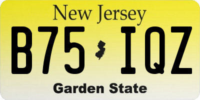 NJ license plate B75IQZ