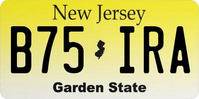 NJ license plate B75IRA