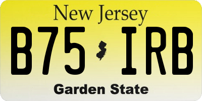 NJ license plate B75IRB