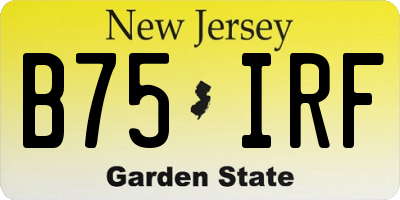 NJ license plate B75IRF