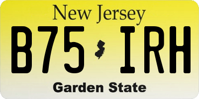 NJ license plate B75IRH
