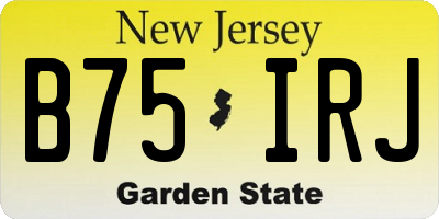 NJ license plate B75IRJ