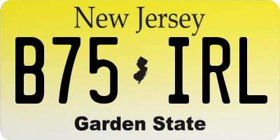 NJ license plate B75IRL