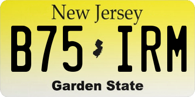 NJ license plate B75IRM