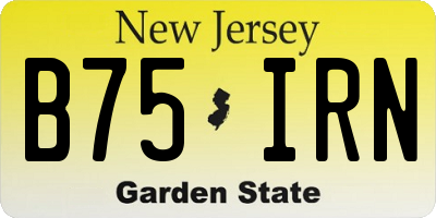 NJ license plate B75IRN