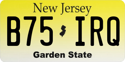 NJ license plate B75IRQ