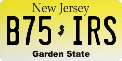 NJ license plate B75IRS