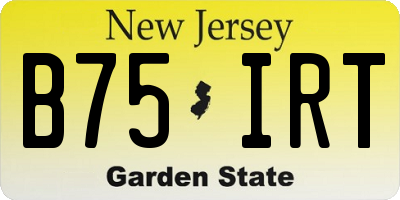NJ license plate B75IRT