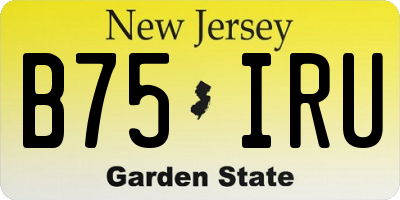 NJ license plate B75IRU