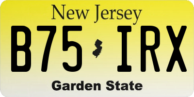 NJ license plate B75IRX
