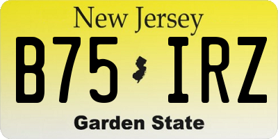 NJ license plate B75IRZ