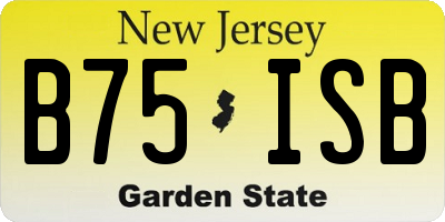 NJ license plate B75ISB