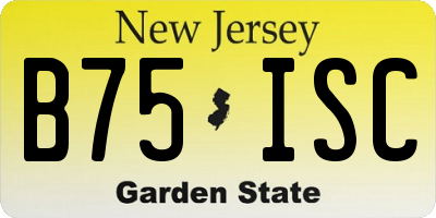 NJ license plate B75ISC