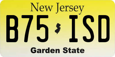 NJ license plate B75ISD