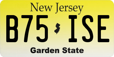 NJ license plate B75ISE