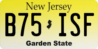 NJ license plate B75ISF
