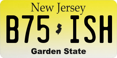 NJ license plate B75ISH