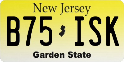 NJ license plate B75ISK