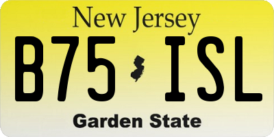 NJ license plate B75ISL