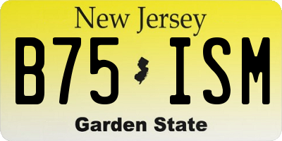 NJ license plate B75ISM