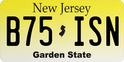 NJ license plate B75ISN