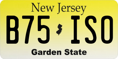 NJ license plate B75ISO