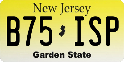 NJ license plate B75ISP