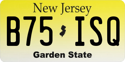 NJ license plate B75ISQ