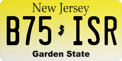 NJ license plate B75ISR