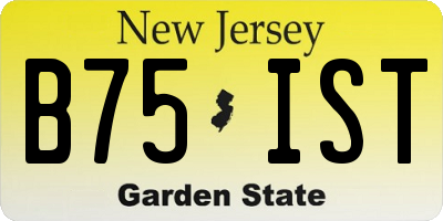 NJ license plate B75IST
