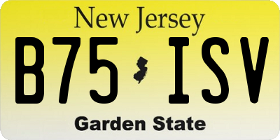 NJ license plate B75ISV