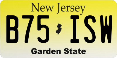 NJ license plate B75ISW