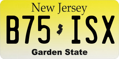 NJ license plate B75ISX