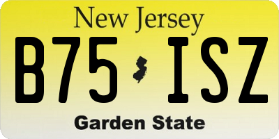 NJ license plate B75ISZ