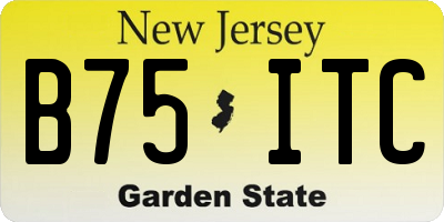 NJ license plate B75ITC
