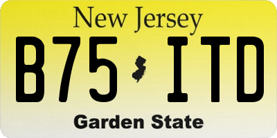 NJ license plate B75ITD